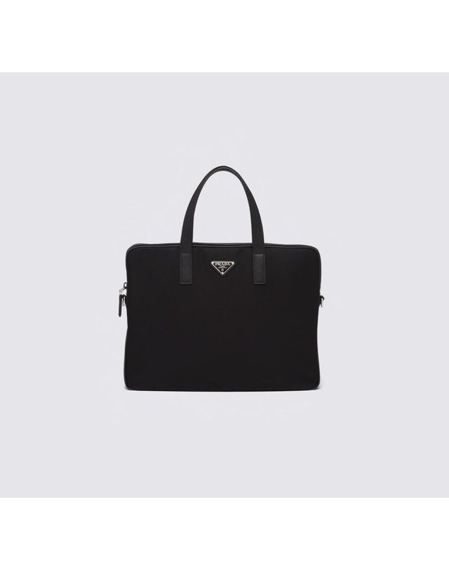 프라다 [명품] 프라다 리나일론 앤 사피아노 레더 브리프케이스 블랙 2VE368 2DMH F0002 31592369 착용컷