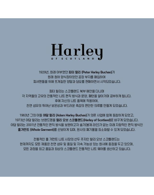 할리오브스코틀랜드 [명품] 할리오브스코틀랜드 샤기 헬리오트로프 남성 니트 151110790 착용컷