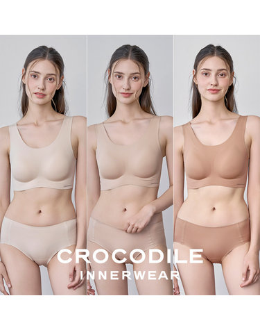 [크로커다일] 소프트 나일론모달 패드일체형 U넥 브라+팬티 6종세트 CDW5O131415_T