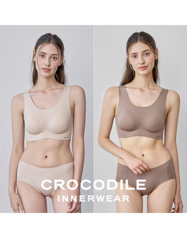 [크로커다일] 소프트 나일론모달 패드일체형 U넥 브라+팬티 4종세트 소프트오트 모카무스 CDW5O1316_T