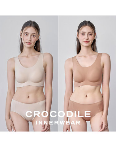 [크로커다일] 소프트 나일론모달 패드일체형 U넥 브라+팬티 4종세트 소프트오트 토프베이지 CDW5O1315_T