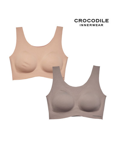 [크로커다일] 소프트 나일론모달 패드일체형 U넥 브라2종 토프베이지 모카무스 CDWBR5O1516