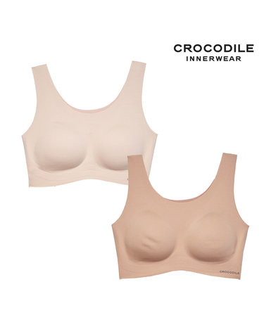 [크로커다일] 소프트 나일론모달 패드일체형 U넥 브라2종 아몬드베이지 토프베이지 CDWBR5O1415