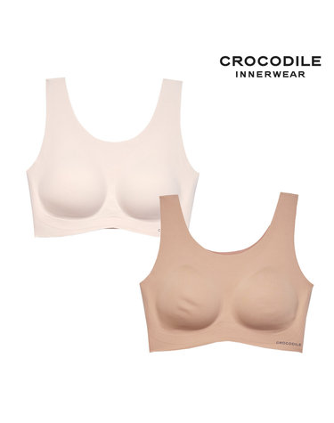[크로커다일] 소프트 나일론모달 패드일체형 U넥 브라2종 소프트오트 토프베이지 CDWBR5O1315