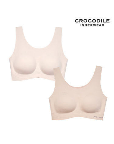 [크로커다일] 소프트 나일론모달 패드일체형 U넥 브라2종 소프트오트 아몬드베이지 CDWBR5O1314