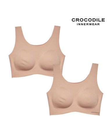 [크로커다일] 소프트 나일론모달 패드일체형 U넥 브라2종 토프베이지 CDWBR5O15_2