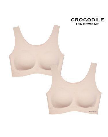 [크로커다일] 소프트 나일론모달 패드일체형 U넥 브라2종 아몬드베이지 CDWBR5O14_2