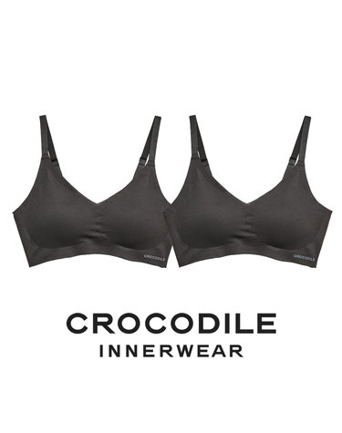 [크로커다일] 나일론모달 후크형 브라2종 블랙 CDWBR4O13_2
