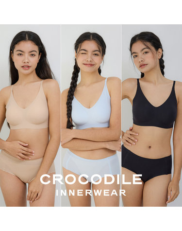 [크로커다일] 나일론골지 패드일체형 후크형 브라+팬티 6종세트 CDW4P080910_T