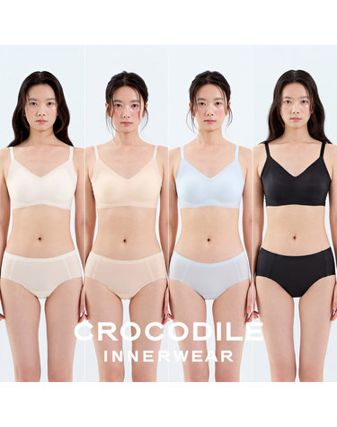 [크로커다일] 쿨라이트 실키핏 일체형 스트랩 브라팬티 8종세트 CDW6N46474849_T