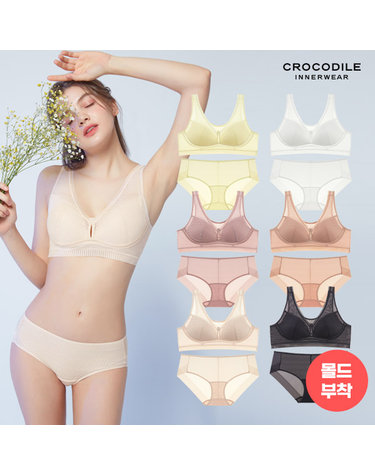[크로커다일] 에어리핏 시스루 브라+팬티 12종 풀세트 CD061_00