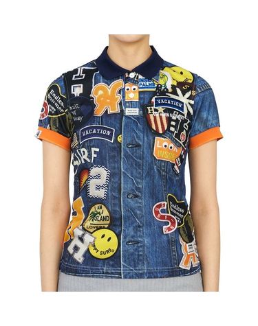 [명품] 혼가먼트 여성 골프 반팔티셔츠 DENIM 32116106
