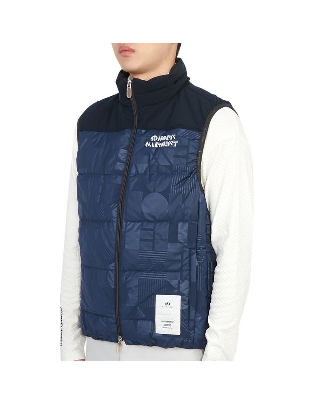혼가먼트 [명품] 혼가먼트 남성 골프웨어 패딩 조끼 네이비 42761313 착용컷