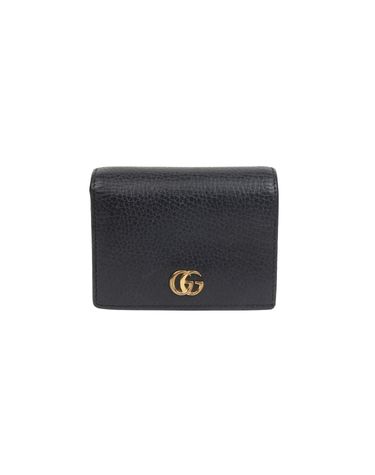 [중고명품] 구찌 GG 마몽 레더 카드 케이스 지갑 블랙 금장 456126 CAO0G 1000 149693294
