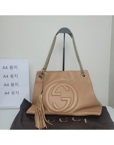 [중고명품] 구찌 GG 소호 태슬 체인 숄더백 베이지 536196 A7M0G 2754 154879974