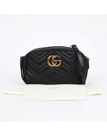 [중고명품] 구찌 여성 GG 마몬트 스몰 마틀라세 숄더백 블랙 금장 447632 DTD1T 1000 157896688