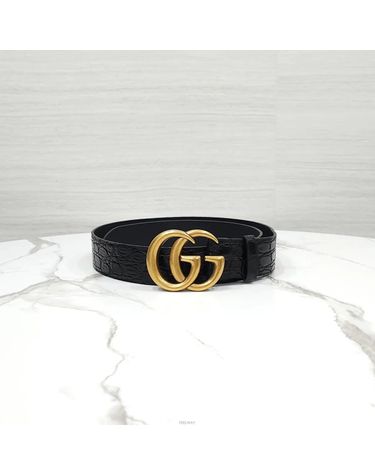 [중고명품] 구찌 남성 GG 마몬트 더블 G 브라스 메탈 벨트 블랙 406831 DJ20T 1000 160353702