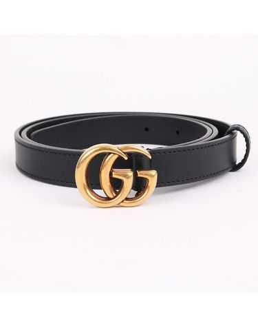 [중고명품] 구찌 여성 GG 마몽 씬 블랙 벨트 409417 18YXV 1000 160918957