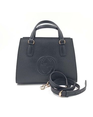 [중고명품] 구찌 GG 소호 스몰 레더 토트백 블랙 607722 CAO0G 1000 161314351