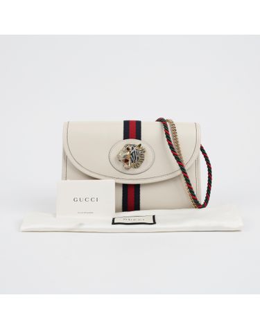 [중고명품] 구찌 타이거 레더 숄더백 화이트 160698927