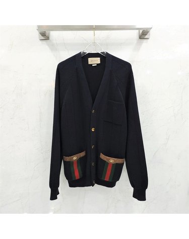 구찌 [중고명품] 구찌 웹 디테일 울 블렌드 가디건 L 7845 163158935