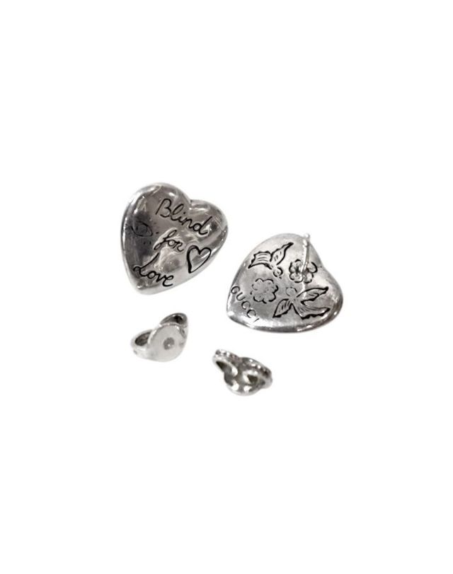 구찌 [중고명품] [중고명품] 구찌 블라인드 포 러브 실버 귀걸이 가로 1.3cm 높이 1.3cm 154784305 착용컷