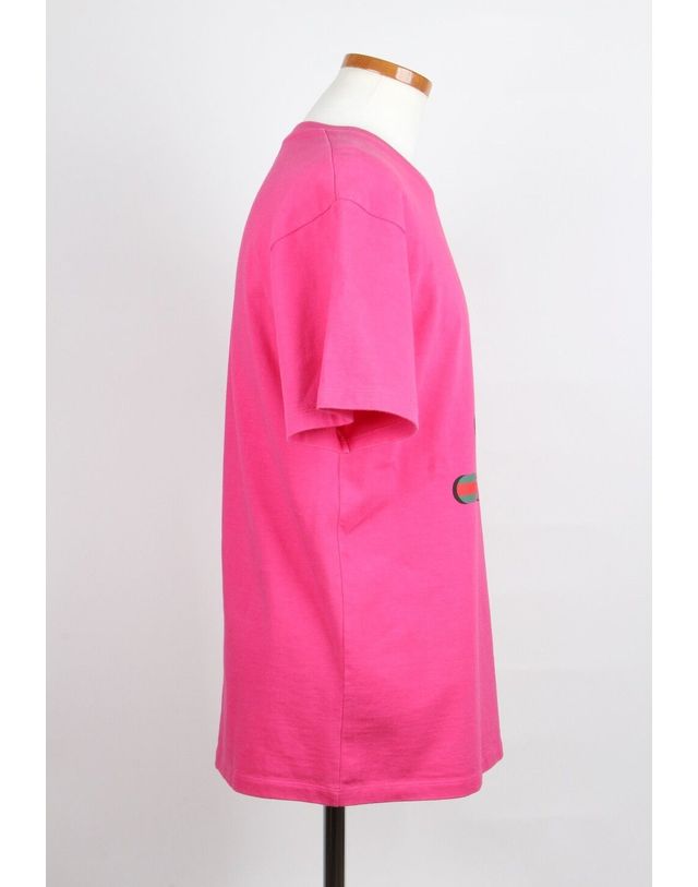 구찌 [중고명품] [중고명품] 구찌 미키마우스 핫핑크 반팔티 사이즈 XS 154492060 착용컷