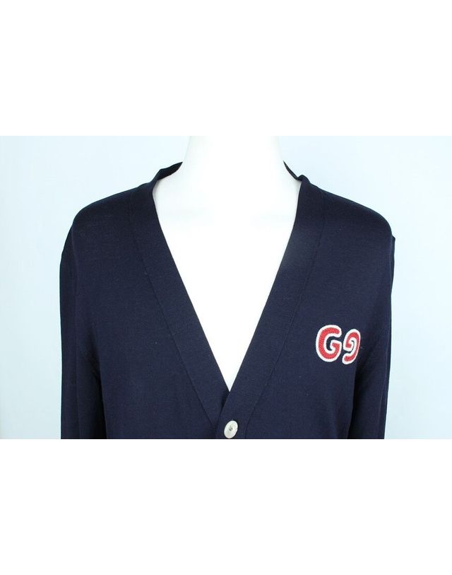 구찌 [중고명품] [중고명품] 구찌 GG로고 자수 네이비 가디건 사이즈 S 154579079 착용컷
