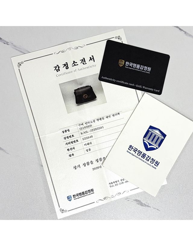 구찌 [중고명품] [중고명품] 구찌 GG 인터로킹 레더 탑핸들 체인 숄더백 블랙 510302 CAO0G 1000 158611984 착용컷