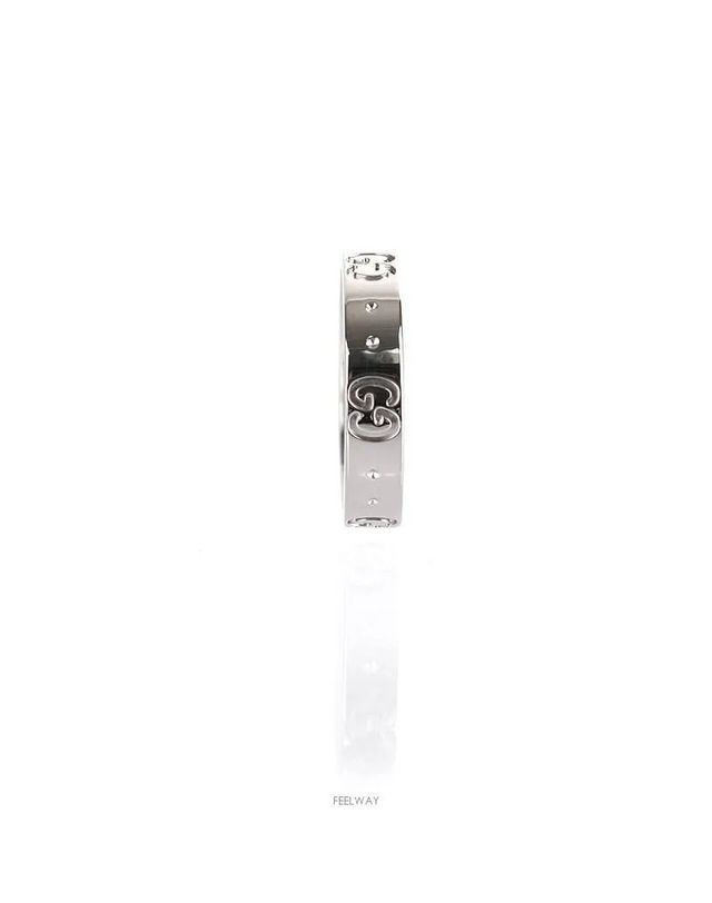 구찌 [중고명품] [중고명품] 구찌 아이콘링 18K 화이트골드 12호 150499986 착용컷