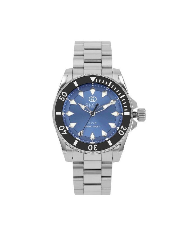 구찌 [명품] 구찌 손목시계 다이브 오토매틱 40mm 블루 남성 YA136362 130086588 착용컷