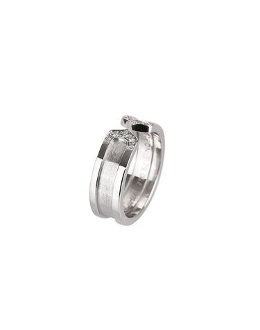 [중고명품] 까르띠에 더블 C링 18K 화이트골드 다이아 주얼리 75875821