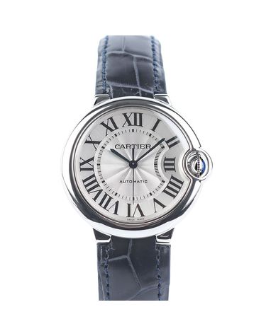 [중고명품] 까르띠에 발롱 블루 드 워치 36mm 오토매틱 가죽밴드 시계 W69017Z4 150213068