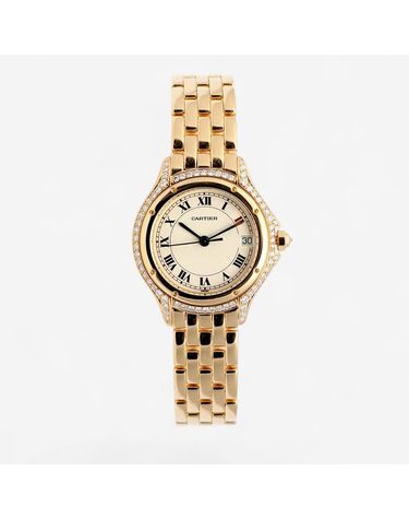 [중고명품] 까르띠에 팬더 쿠거 피가로 26mm 금 시계 빈티지 워치 18K 157831996