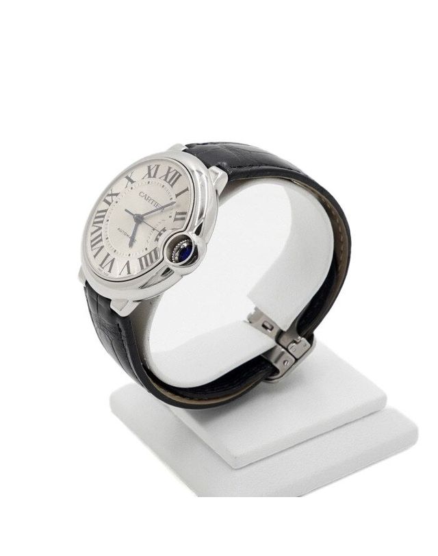 까르띠에 [중고명품] [중고명품] 까르띠에 발롱 블루 드 워치 36mm 오토매틱 가죽밴드 시계 W69017Z4 159019648 착용컷