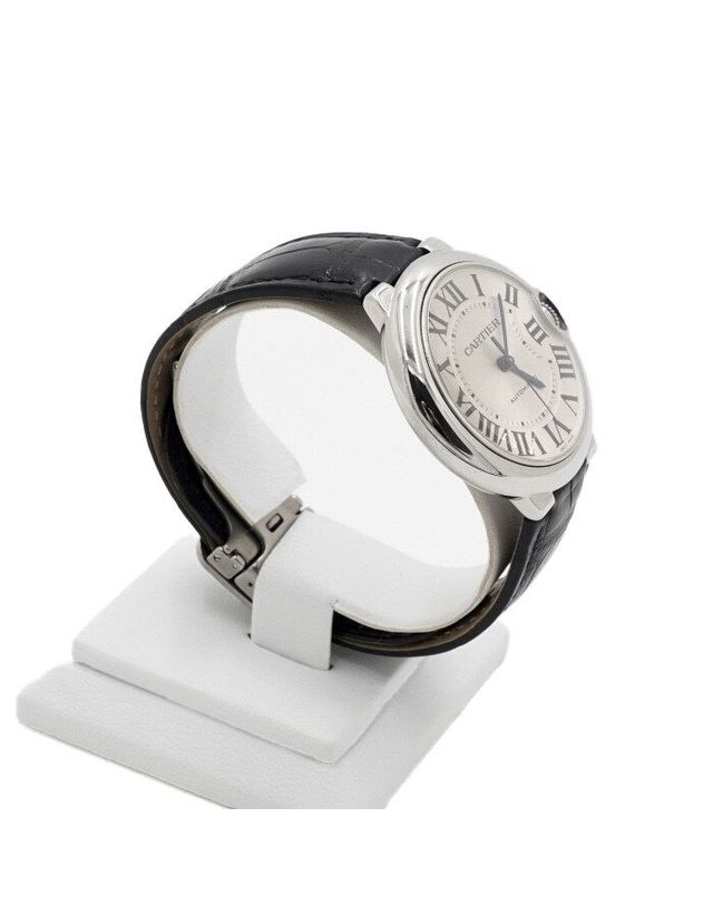 까르띠에 [중고명품] [중고명품] 까르띠에 발롱 블루 드 워치 36mm 오토매틱 가죽밴드 시계 W69017Z4 159019648 착용컷