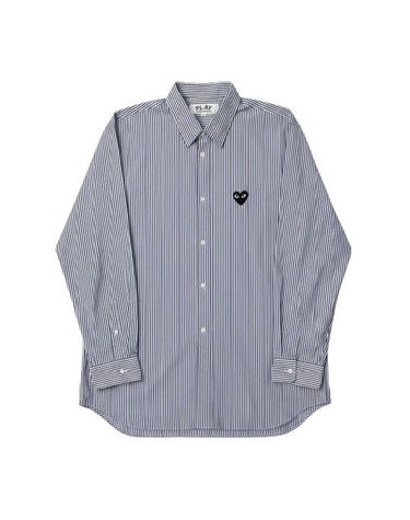[명품] 꼼데가르송 블랙 하트 스트라이프 셔츠 블루 남여공용 AXB018 051 1 149397596