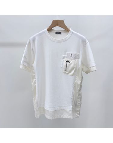[중고명품] 디올 지퍼 레이어드 나일론 포켓 반팔 티셔츠 사이즈 M 159729059