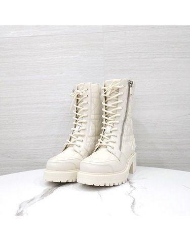 [중고명품] 디올 D-리더 앵클 부츠 화이트 퀄티드 까나쥬 카프스킨 36.5 KCI733CQC 10622 163157751