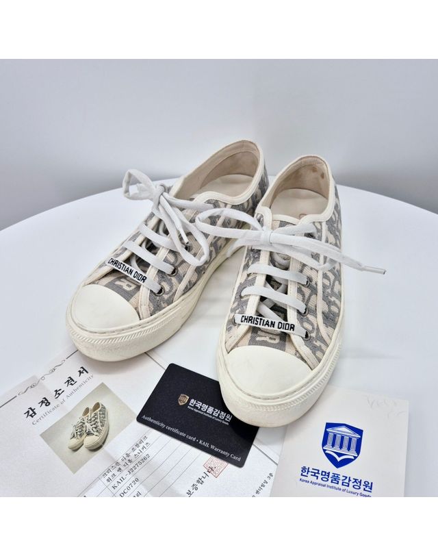 디올 [중고명품] [중고명품] 디올 오블리크 여성 스니커즈 그레이 KCK211OBE S33G 129093292 착용컷