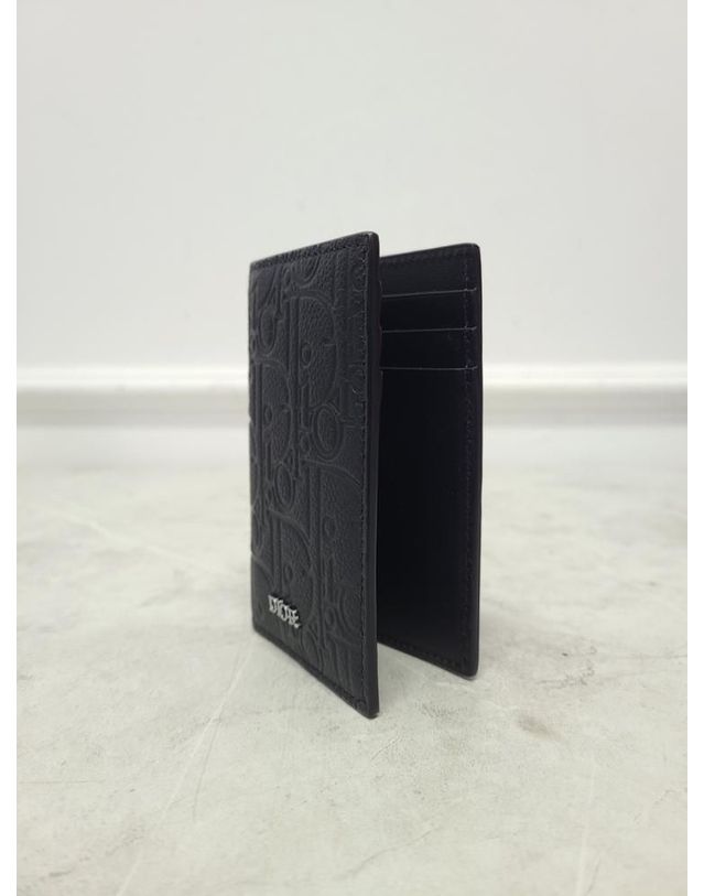 디올 [중고명품] [중고명품] 디올 블랙 오블리크 그래피티 2단 카드지갑 132957860 착용컷