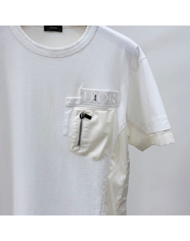 디올 [중고명품] 디올 지퍼 레이어드 나일론 포켓 반팔 티셔츠 사이즈 M 159729059 착용컷
