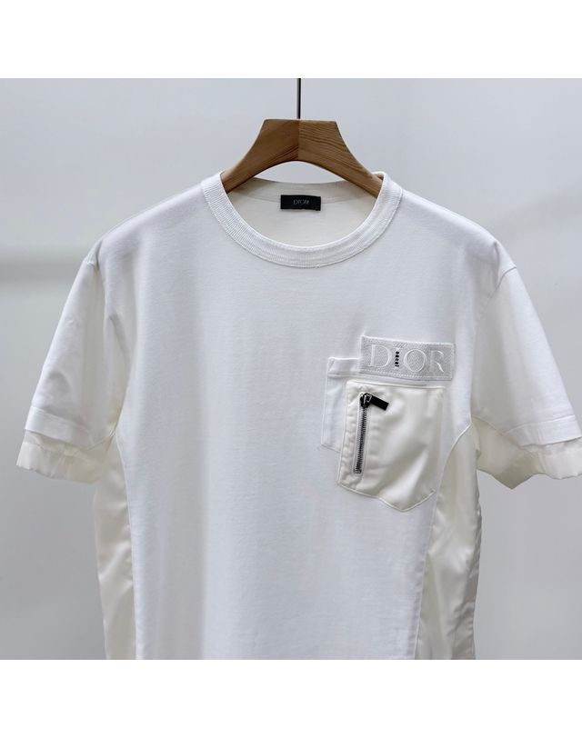 디올 [중고명품] 디올 지퍼 레이어드 나일론 포켓 반팔 티셔츠 사이즈 M 159729059 착용컷