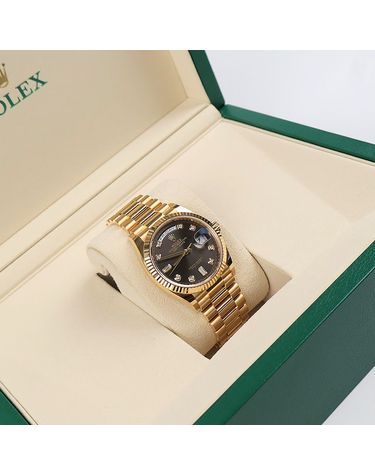 [중고명품] 롤렉스 데이데이트36 바게트 다이아 금통 다크그레이 시계 155629181