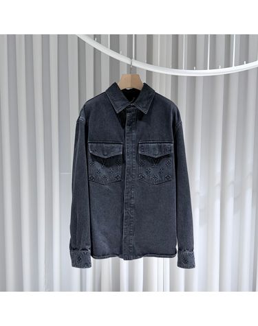 [중고명품] 루이비통 모노그램 데님 블랙 셔츠 자켓 사이즈 M 156220794