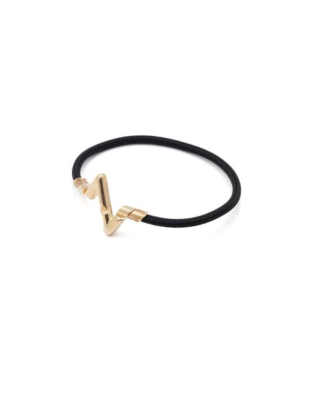 루이비통 [중고명품] [중고명품] 루이비통 18K 옐로우골드 LV 볼트 업사이드 다운 플레이 라지 브레이슬릿 팔찌 사이즈 17호 152316702 착용컷