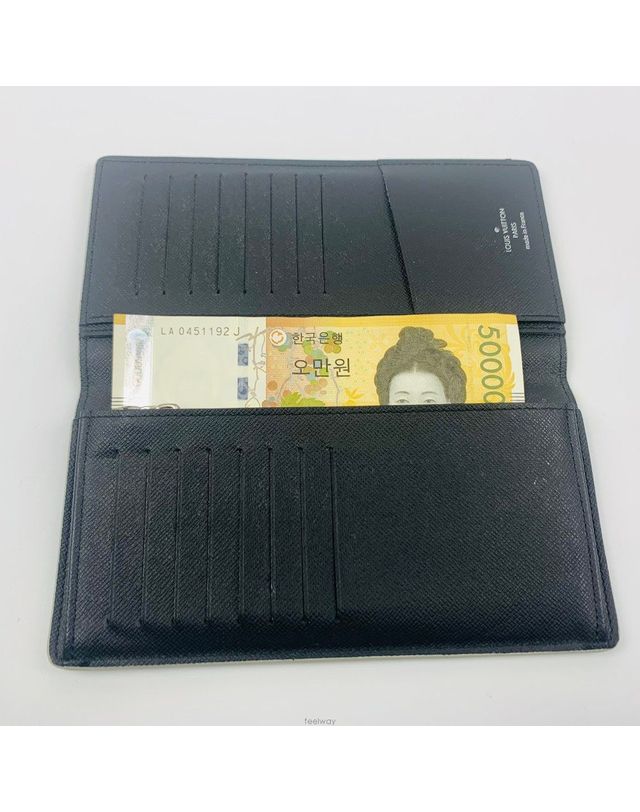 루이비통 [중고명품] [중고명품] 루이비통 레더 브라짜 월릿 장지갑 블랙 M30285 138267255 착용컷