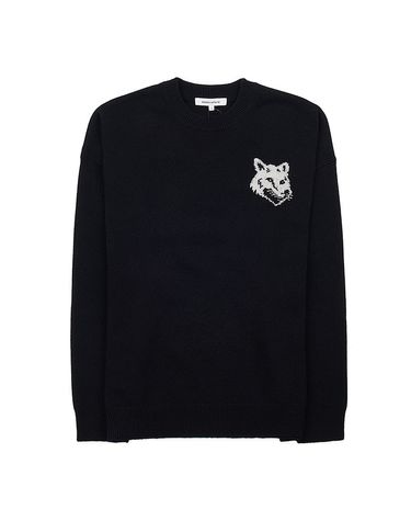 [명품] 메종키츠네 폭스 헤드 인타르시아 컴포트 니트 블랙 LM00819KT1063 P199 73539089