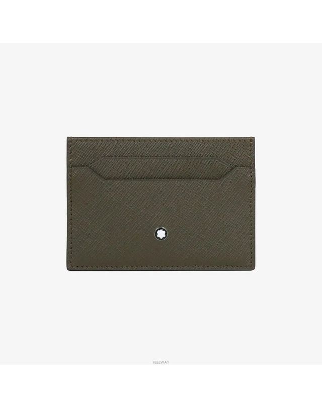 몽블랑 [중고명품] 몽블랑 남성 카드홀더 지갑 카키색 사피아노 160170489 착용컷