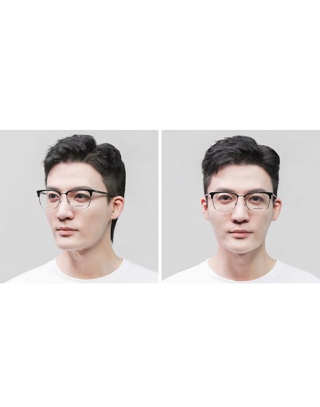 몽블랑 [명품] 몽블랑 하금테 반뿔테 클래식 안경 아시안핏 65870228 착용컷